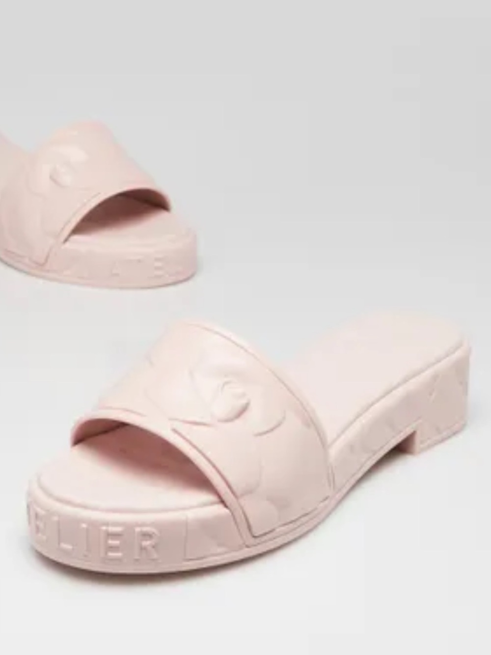 Valentino Garavani Blush Embossed Slide Sandals